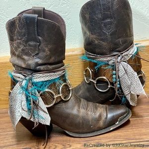 Sz 8.5 dark Brown Slouch Cowgirl Leather Boots